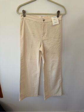 Madewell Cream The Petite Wide-Leg Pant in Corduroy